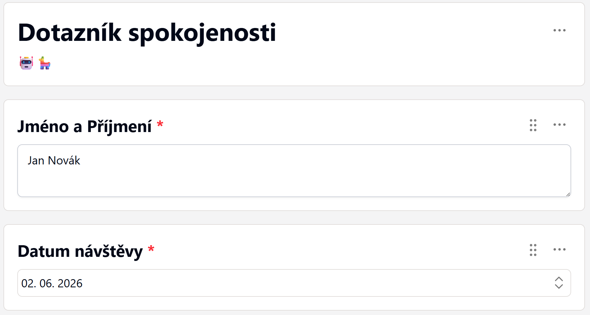 Ukázka formulářů v apexloopu